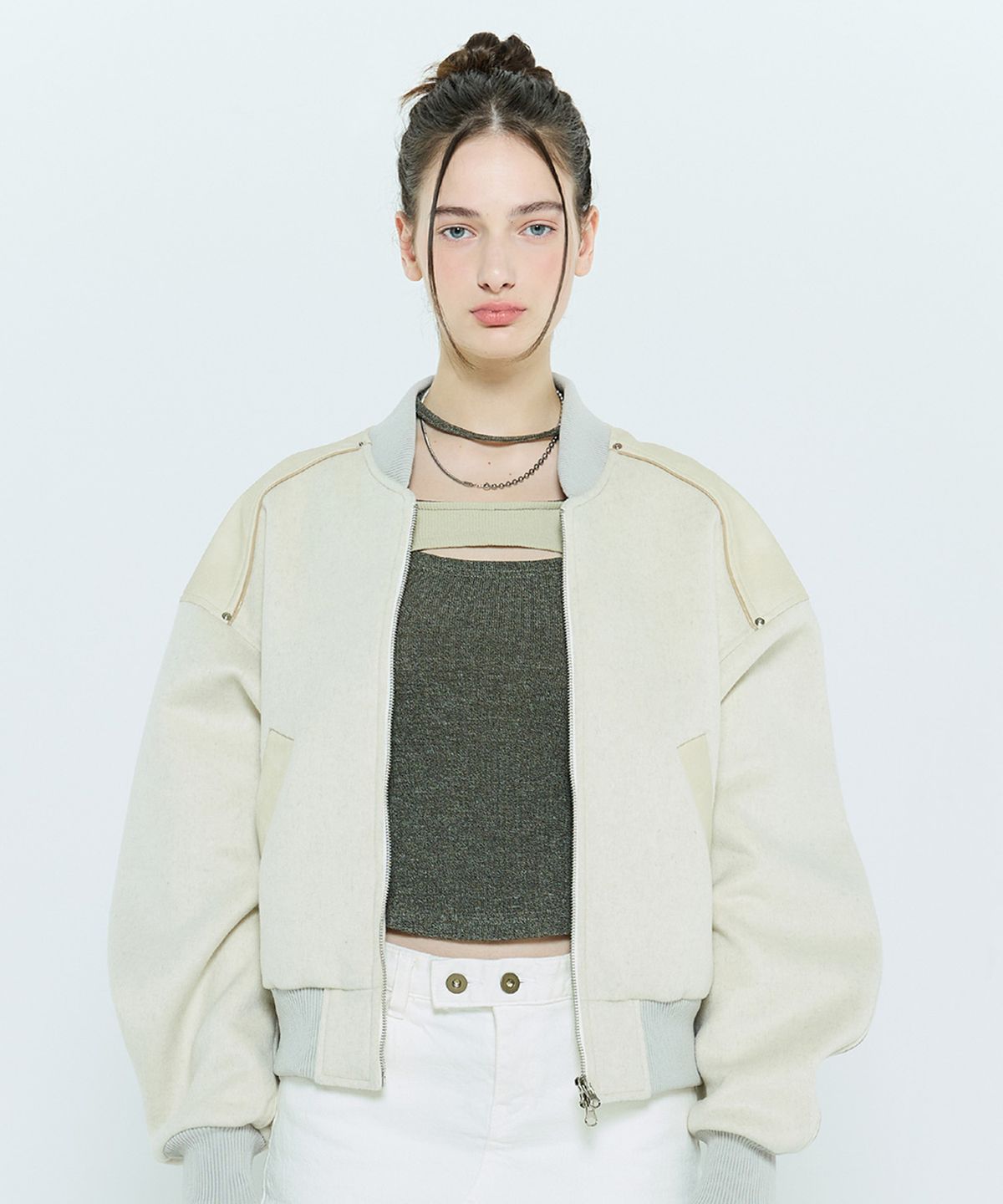 라티젠(LARTIGENT) L6 WOOL BOMBER JACKET(OATMEAL)