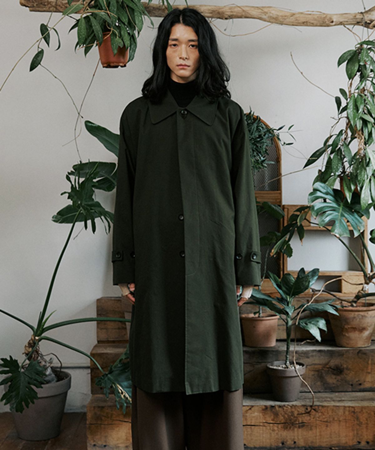 말렌(MALEN) 유니섹스 맥 코트 카키
