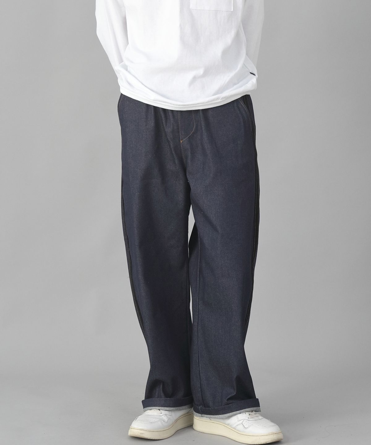세인트크루(SAINTCREW) 블랙 P라인 EX와이드팬츠 PLW-341 데님 인디고
