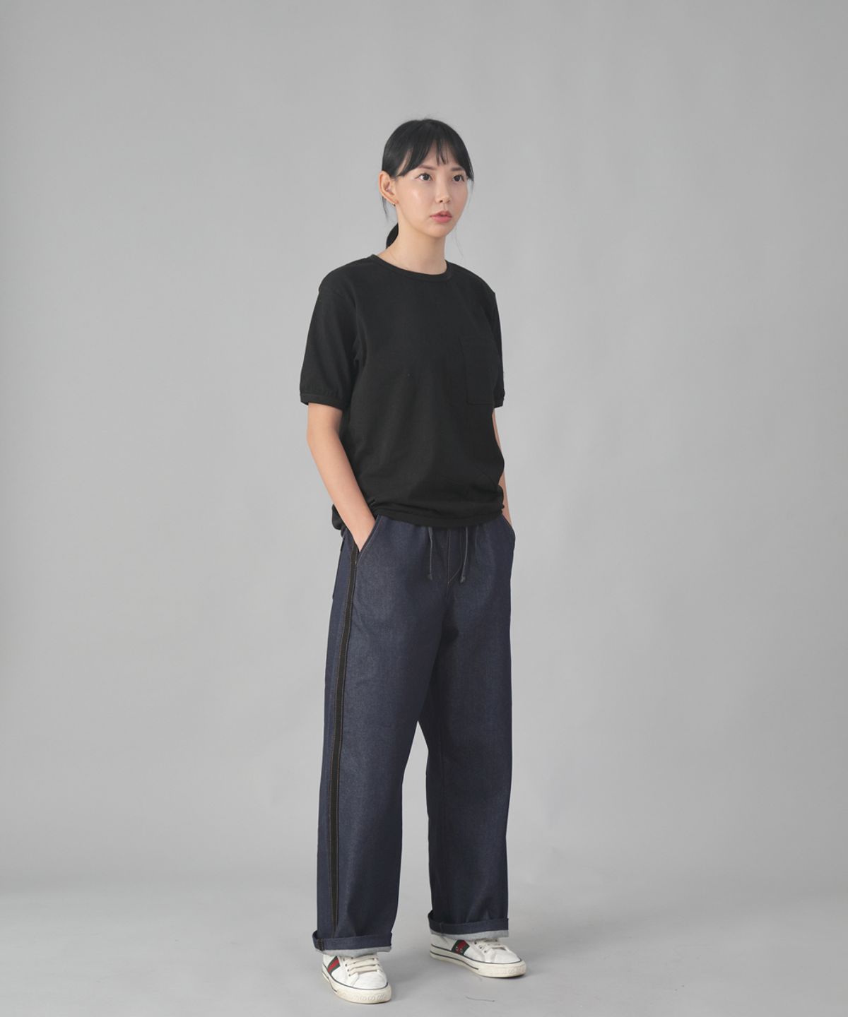 세인트크루(SAINTCREW) 블랙 P라인 EX와이드팬츠 PLW-341 데님 인디고