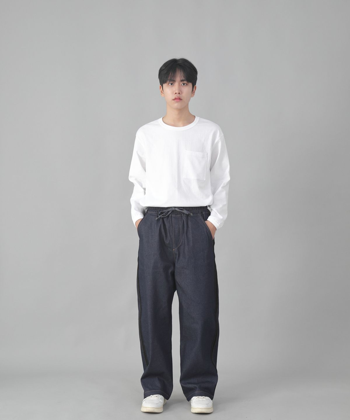 세인트크루(SAINTCREW) 블랙 P라인 EX와이드팬츠 PLW-341 데님 인디고