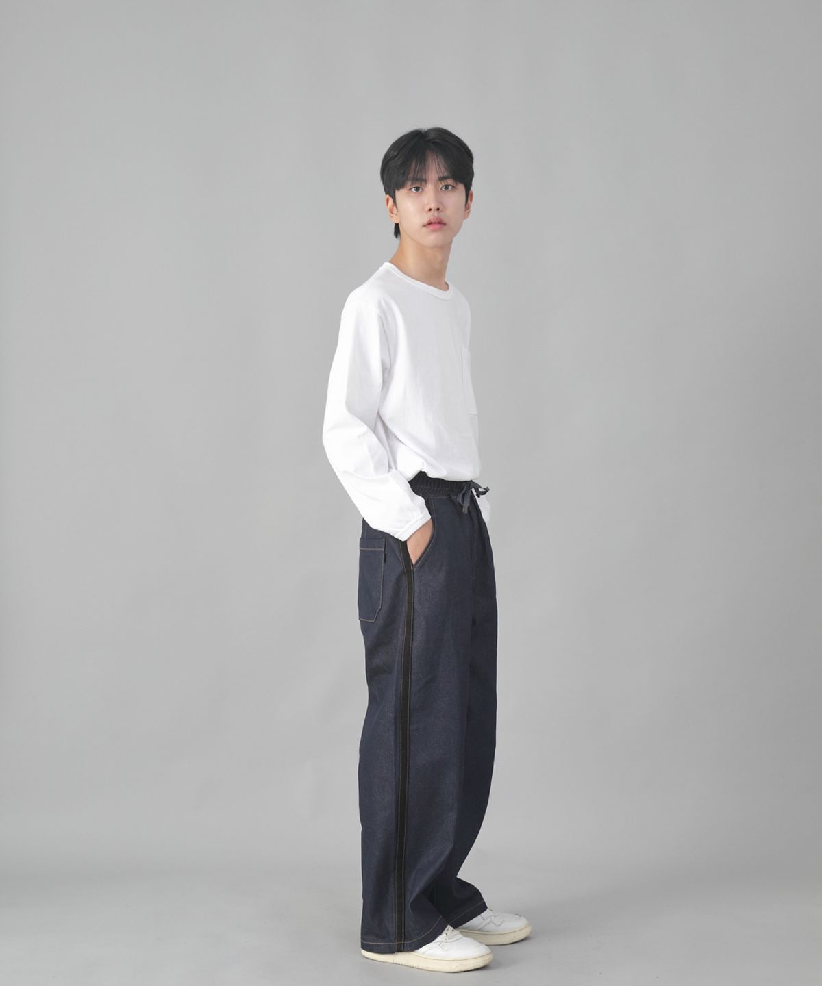 세인트크루(SAINTCREW) 블랙 P라인 EX와이드팬츠 PLW-341 데님 인디고