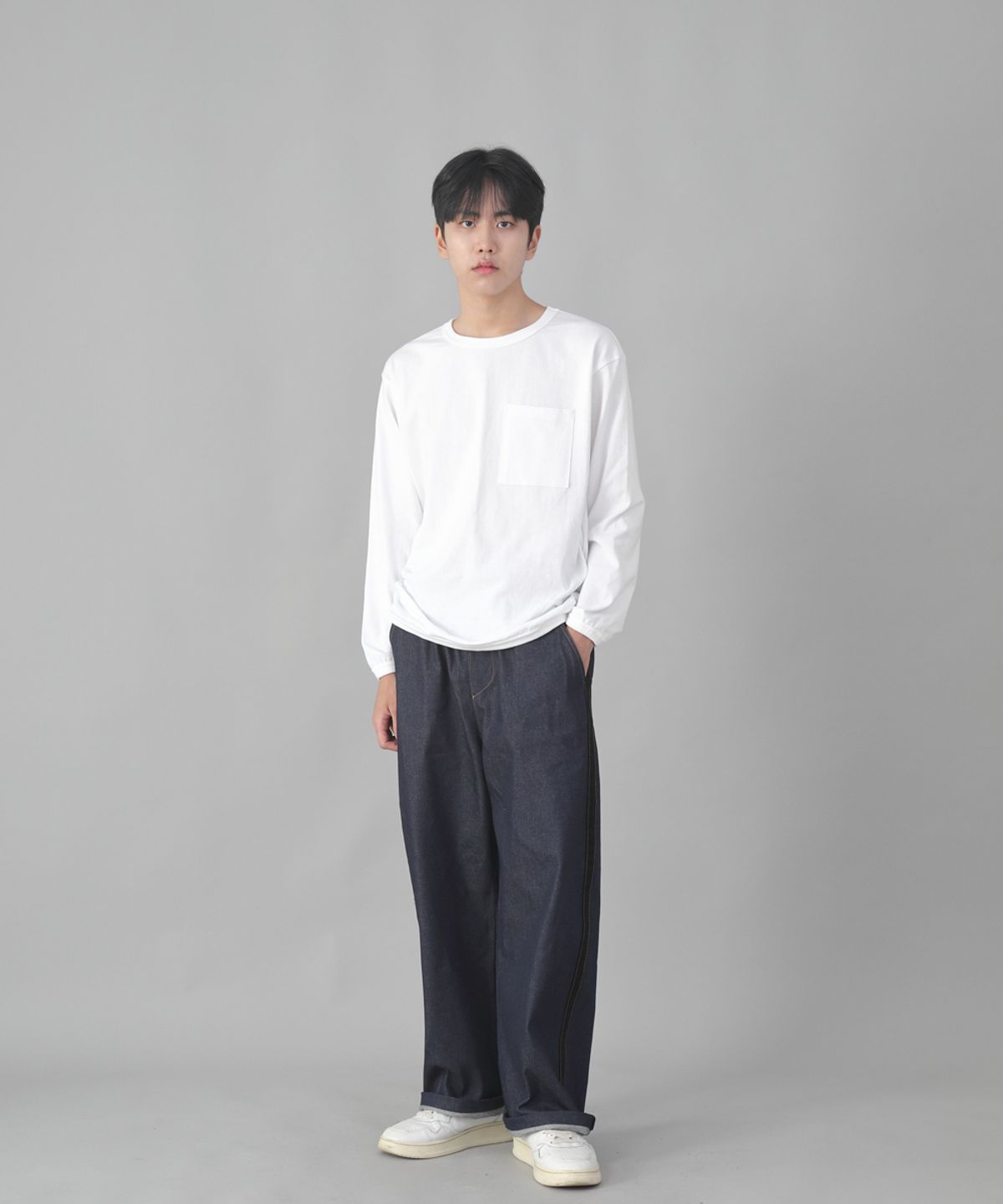 세인트크루(SAINTCREW) 블랙 P라인 EX와이드팬츠 PLW-341 데님 인디고