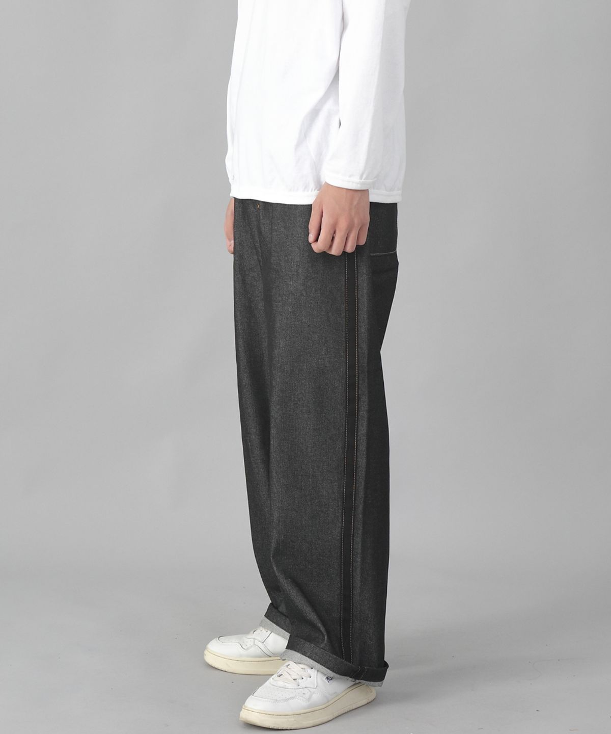 세인트크루(SAINTCREW) 블랙 P라인 EX와이드팬츠 PLW-341 데님 블랙
