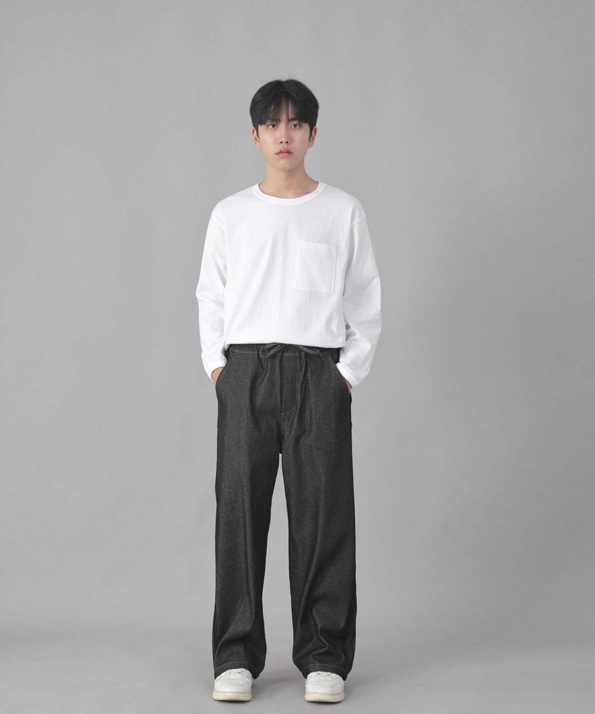 세인트크루(SAINTCREW) 블랙 P라인 EX와이드팬츠 PLW-341 데님 블랙
