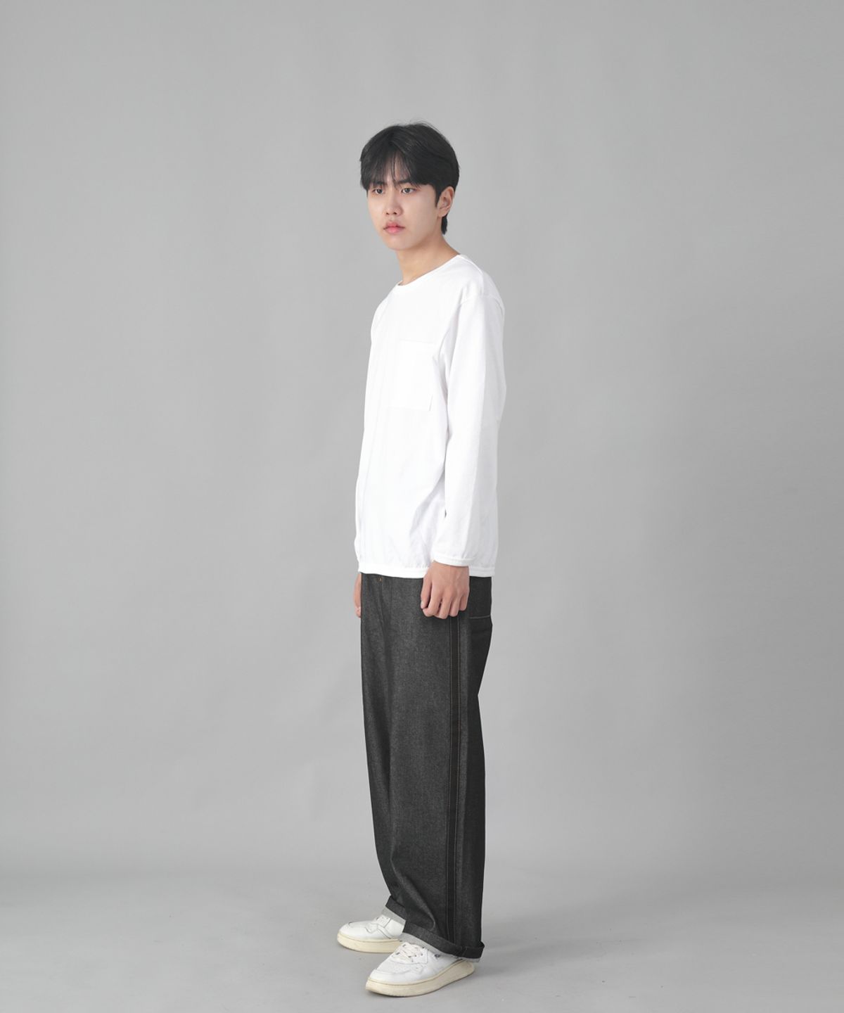 세인트크루(SAINTCREW) 블랙 P라인 EX와이드팬츠 PLW-341 데님 블랙