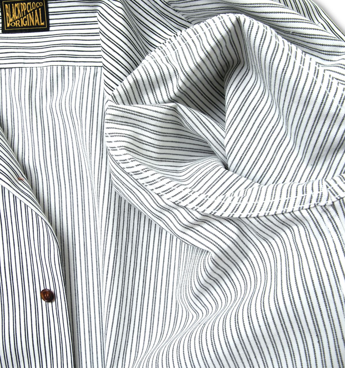 블랙피피(BLACKPP) BLACK PP Vertical Stripe Open Collar Shirts