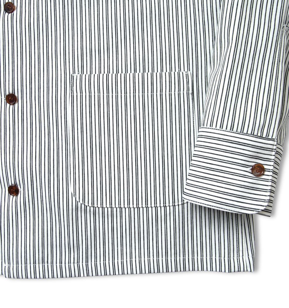 블랙피피(BLACKPP) BLACK PP Vertical Stripe Open Collar Shirts