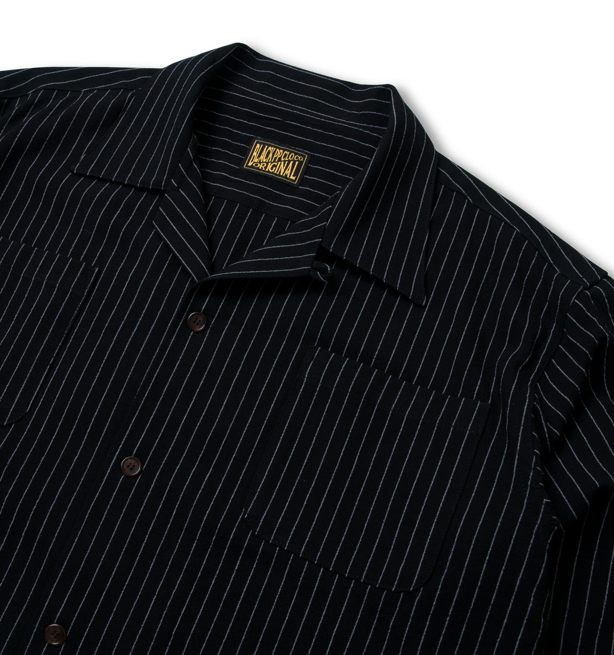 블랙피피(BLACKPP) BLACK PP Vertical Stripe Open Collar Shirts