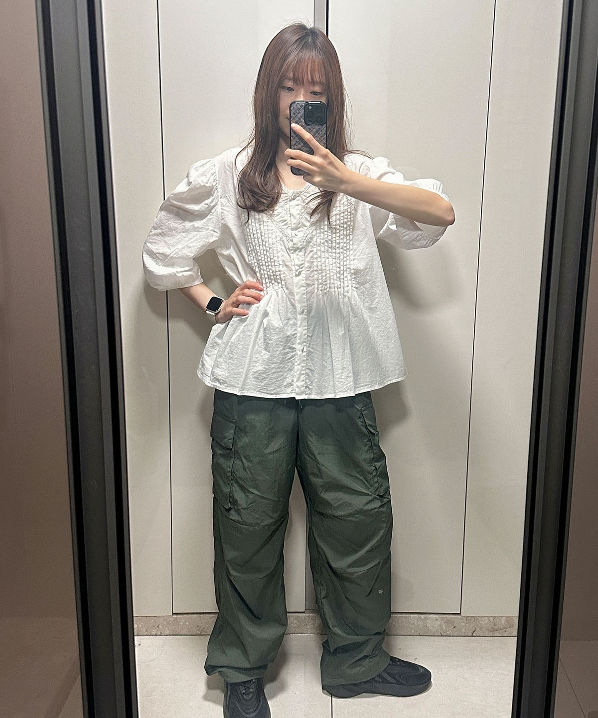 코드그라피(CGP) 나일론 카고 파라슈트 팬츠 - 카키(701)