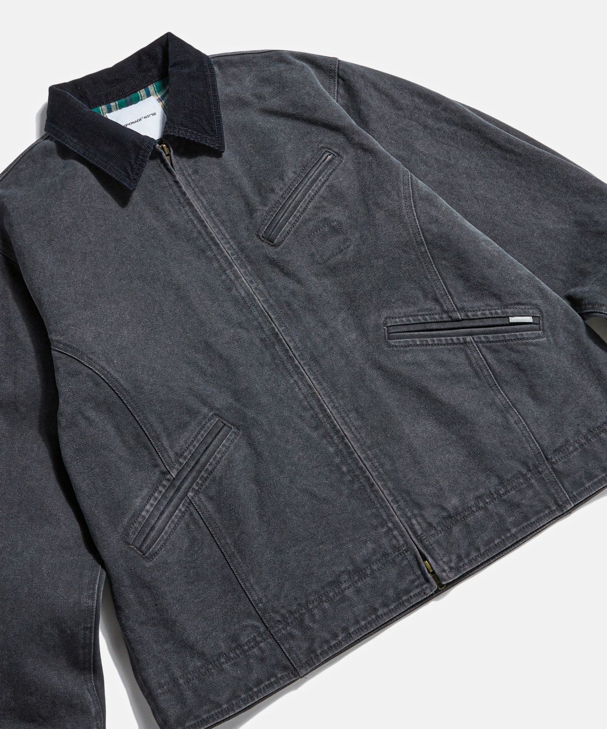 에스피오나지(ESPIONAGE) Washed Canvas Blouson Jacket Charcoal Navy