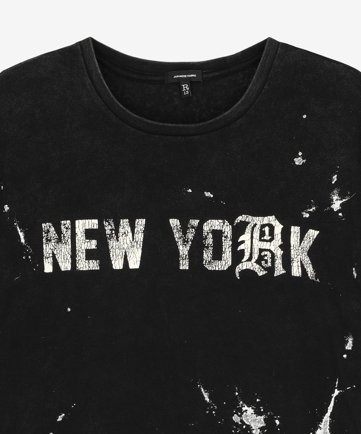New York Boy Short Sleeve T-Shirt - Black / R13WK001K001CABPS