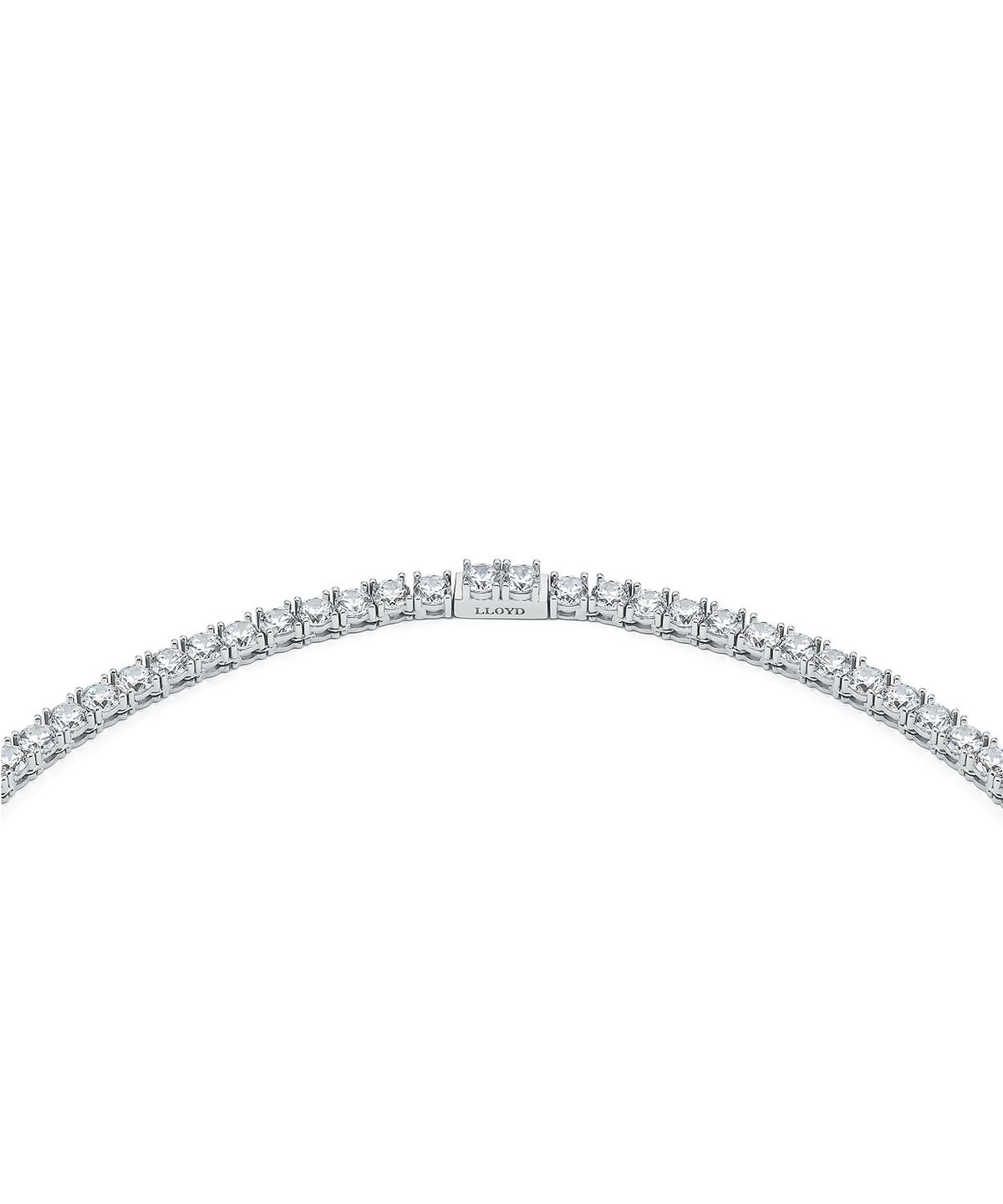 로이드(LLOYD) 화이트 타임리스 3mm 실버 테니스 팔찌 LLBS50316S