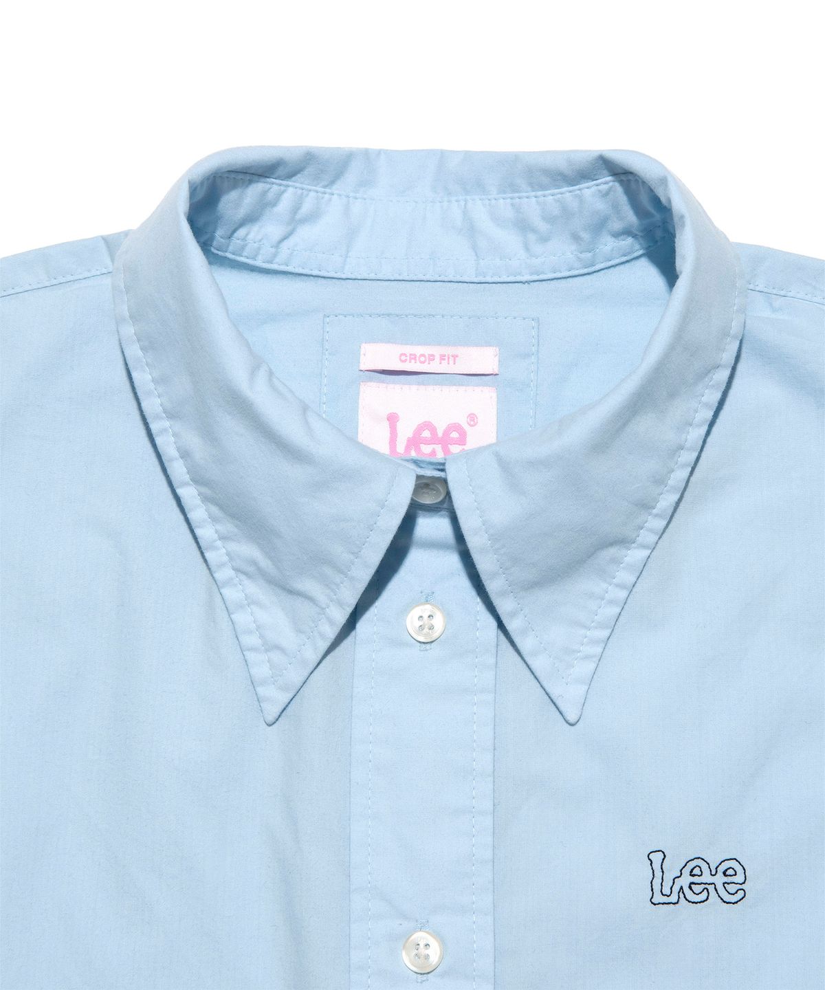 리(LEE) 우먼 숏 크롭 셔츠 스카이 블루
