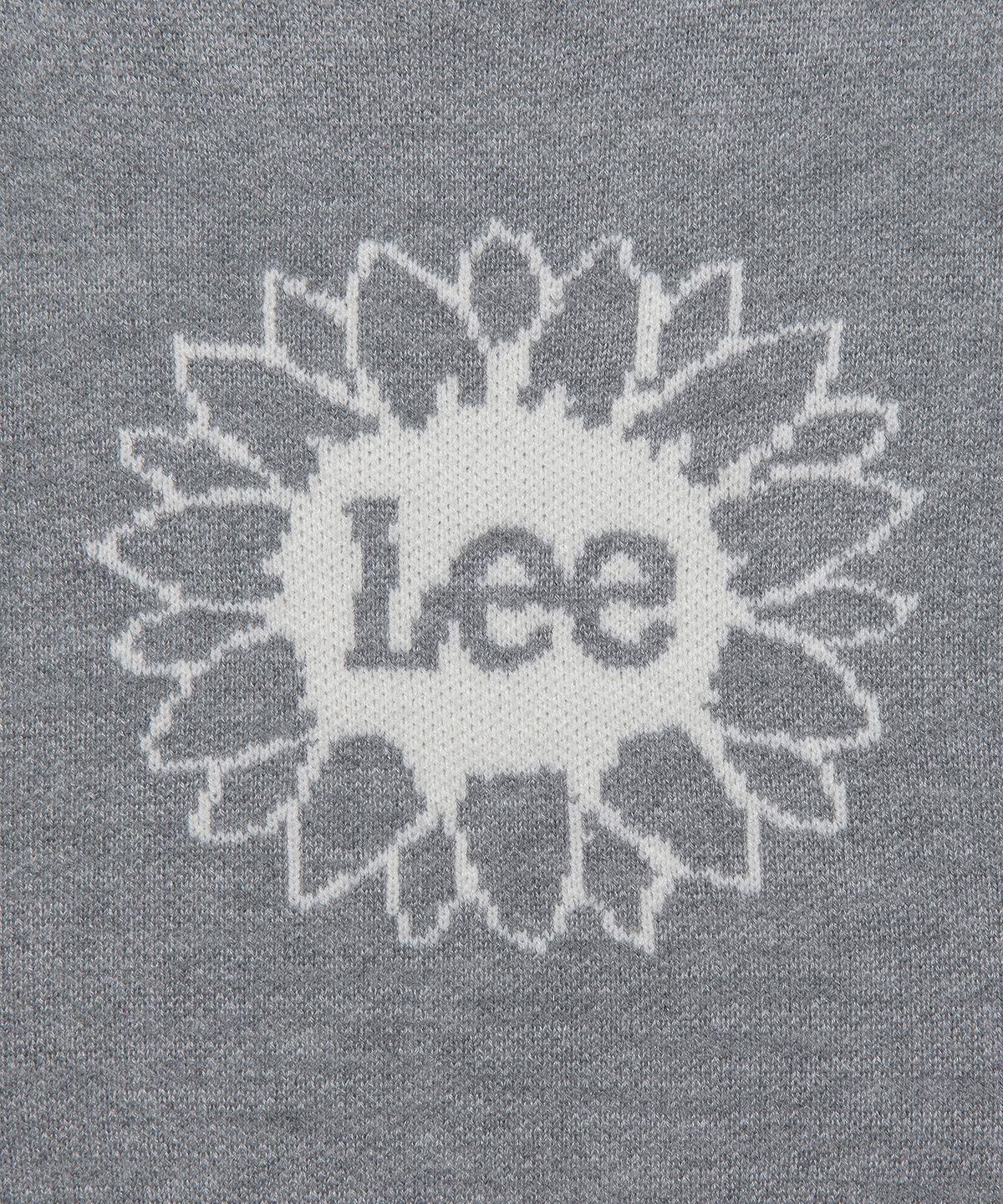 리(LEE) 우먼 라운드넥 플라워 니트 라이트 그레이