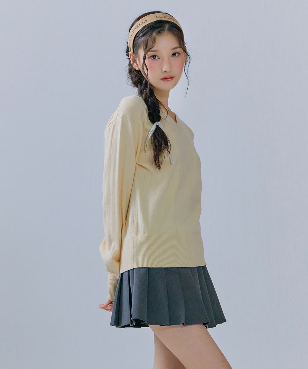 체이스컬트(CHASECULT) 여성 V-NECK 크롭 스웨터-CFRG5262C05