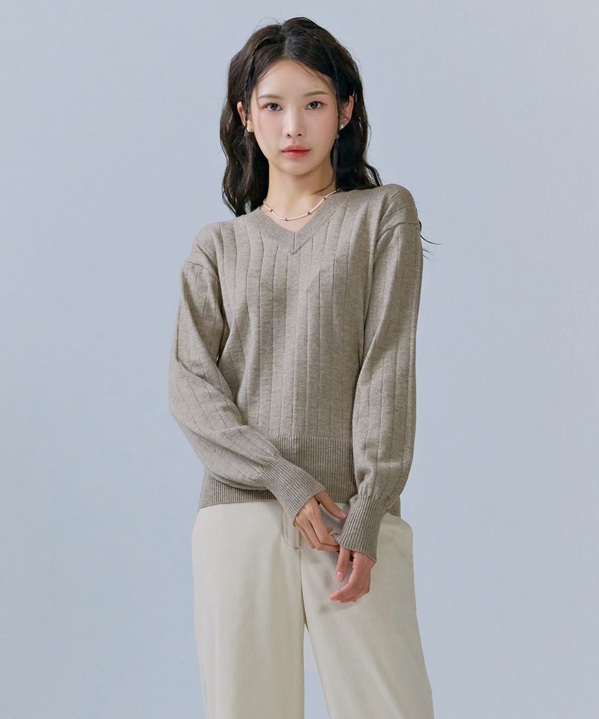 체이스컬트(CHASECULT) 여성 V-NECK 크롭 스웨터-CFRG5262C08