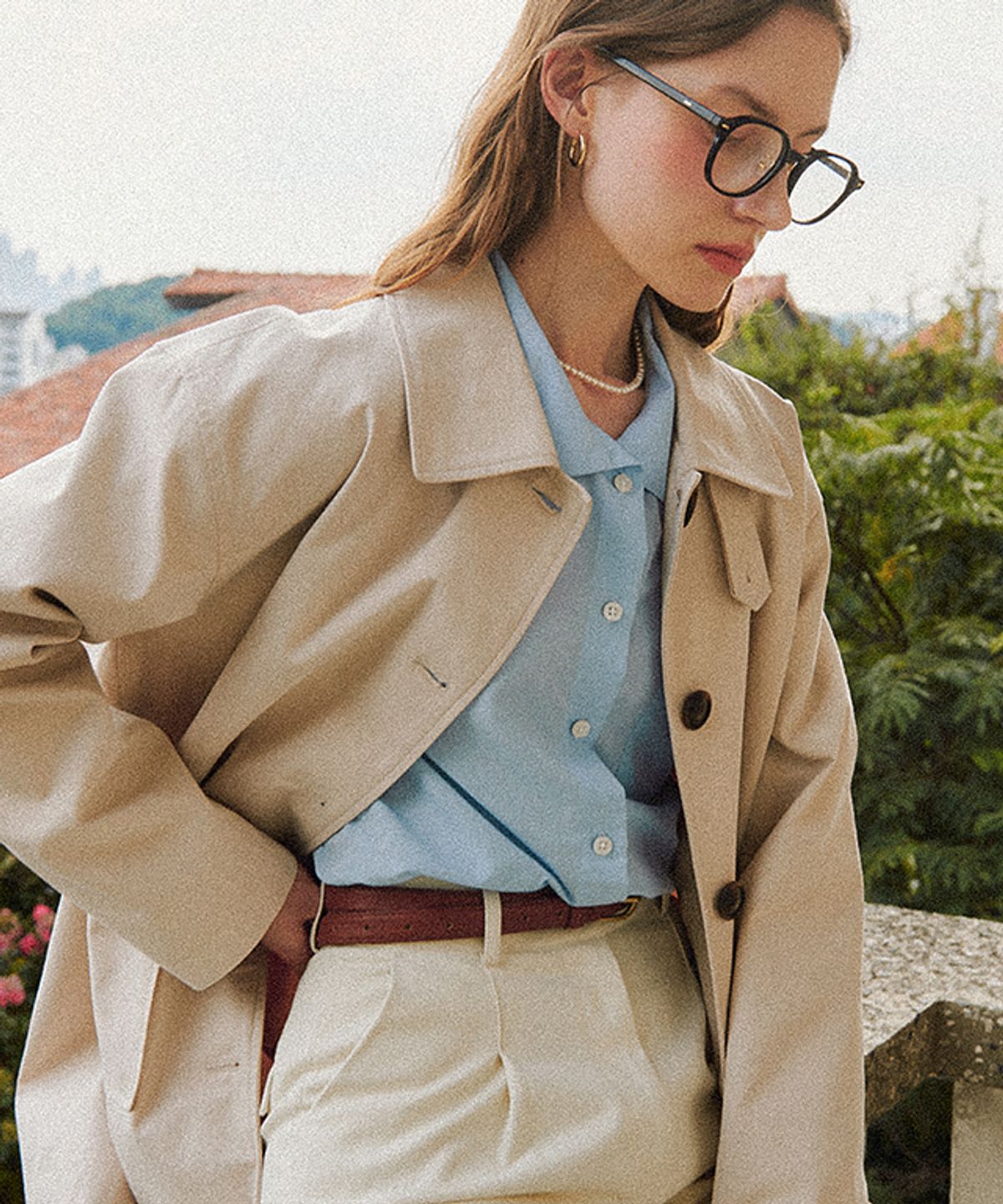 론론(RONRON) FRENCH WIDE COLLAR SHIRTS SOFT BLUE