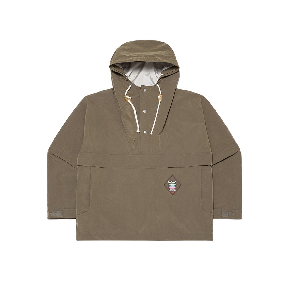 코닥(KODAK) 에센셜 로고와펜 후드 아노락 BROWN