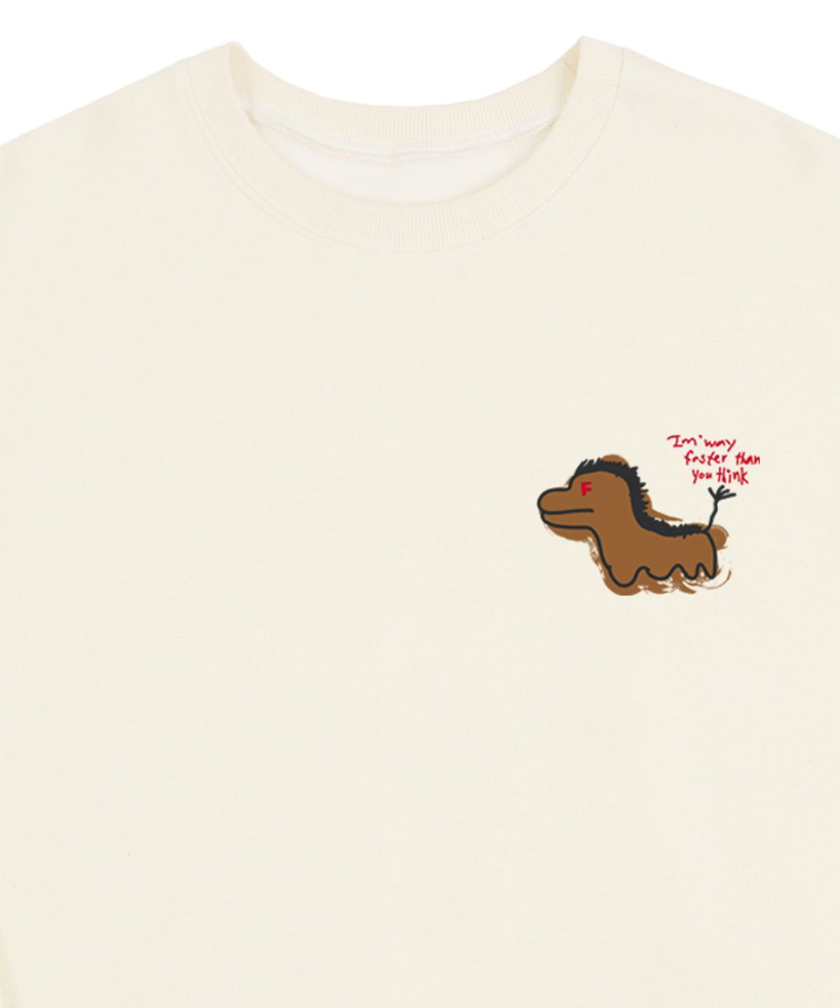 그레이버(GRAVER) [UNISEX]FAST HORSE 맨투맨_크림