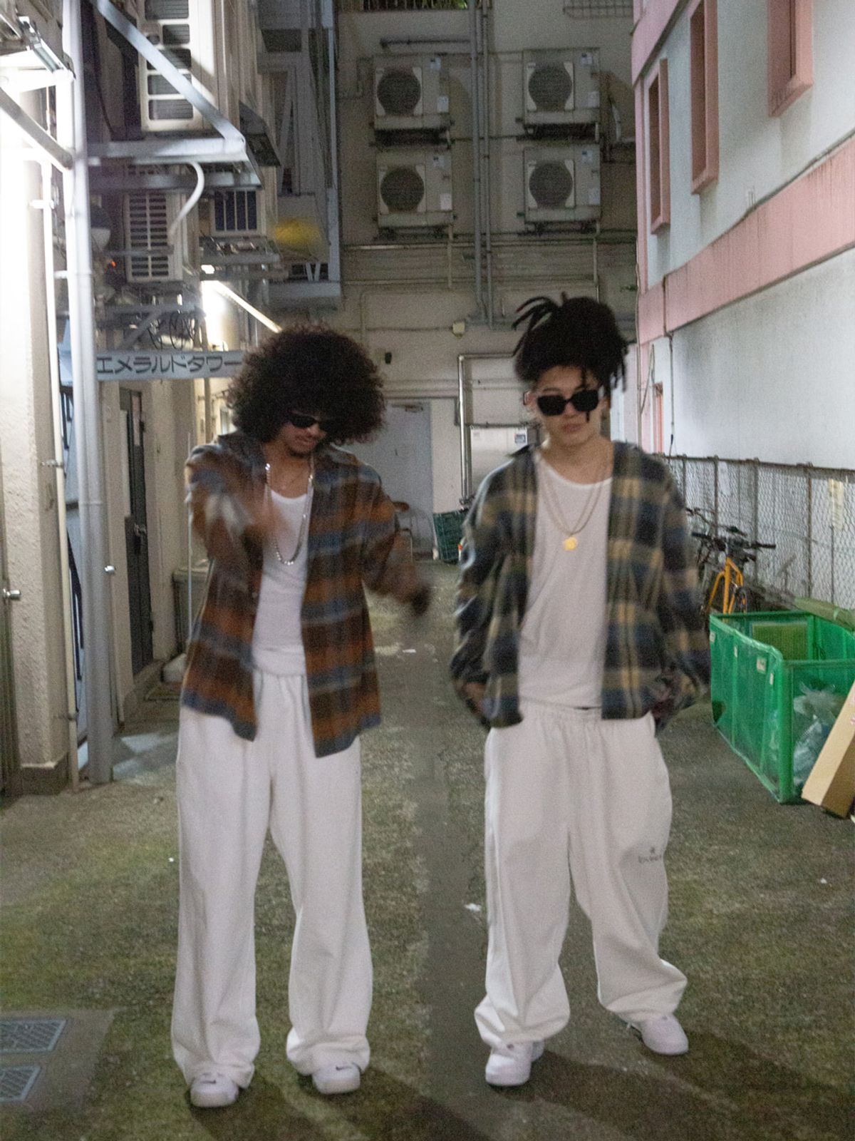 고저(GOZER) OVERSIZED FLANNEL CHECK SHIRTS_LIGHT BLUE