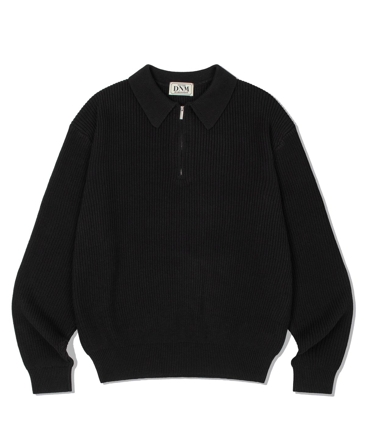 디 그랜드 마틴(DE GRAND MATIN) ZIP-UP COLLAR KNITWEAR_BLACK