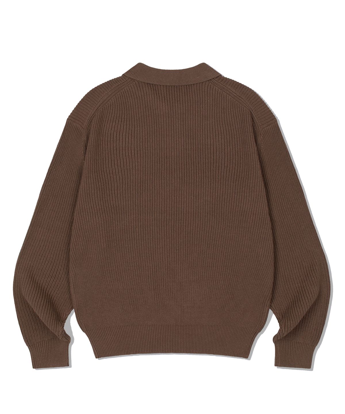 디 그랜드 마틴(DE GRAND MATIN) ZIP-UP COLLAR KNITWEAR_BROWN