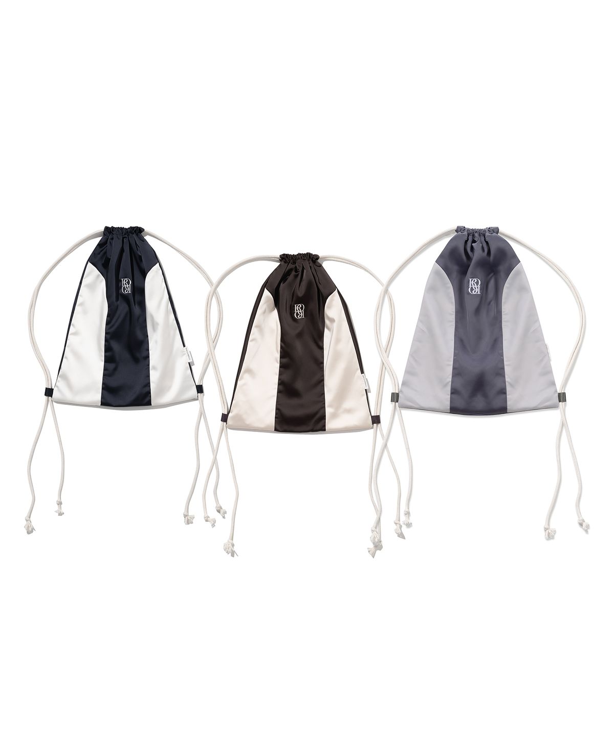 로씨로씨(ROCCI ROCCI) Classic Symbol Satin Gym Sack [CHARCOAL]