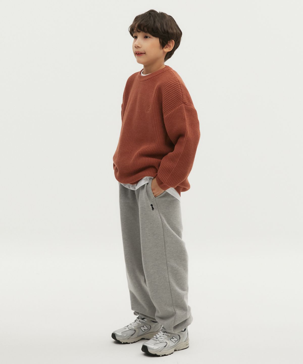 테이크이지 키즈(TAKEASY KIDS) 워셔블 크루넥 오버니트(캐럿)