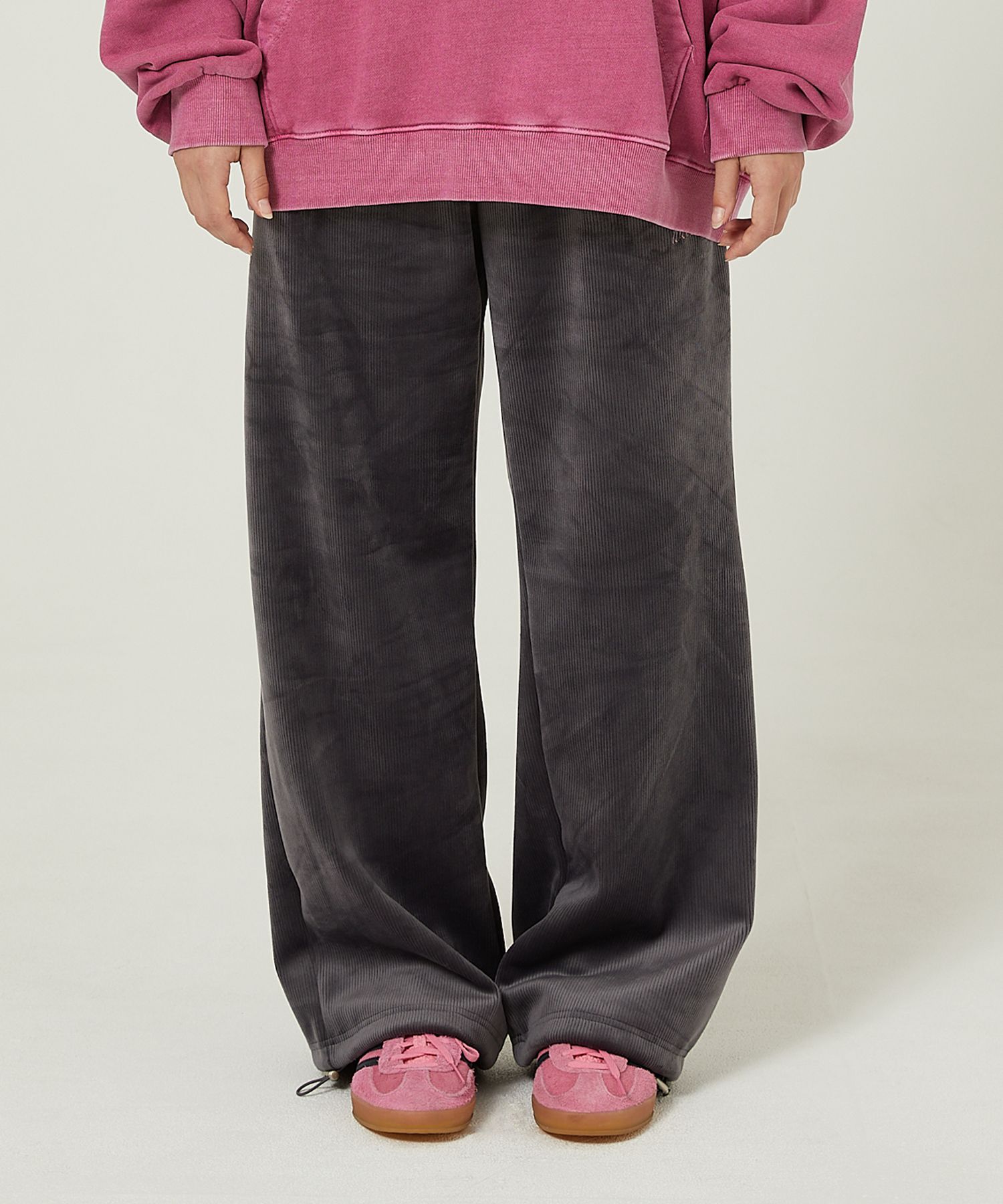 MUSINSA | WAI KEI Double Corduroy Banding Pants Charcoal