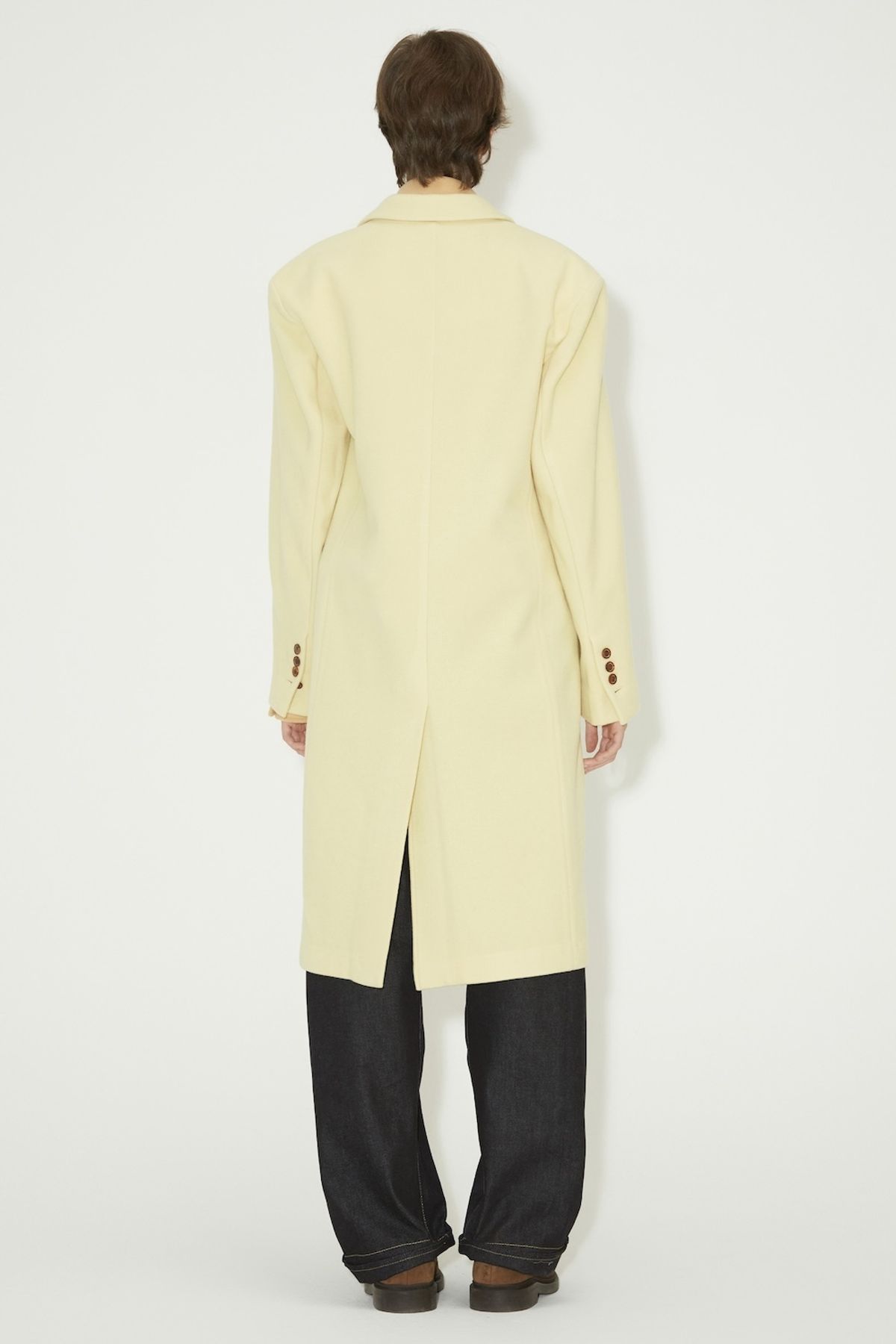 노앙(NOHANT) WOOL SINGLE LONG COAT AURORA LIME