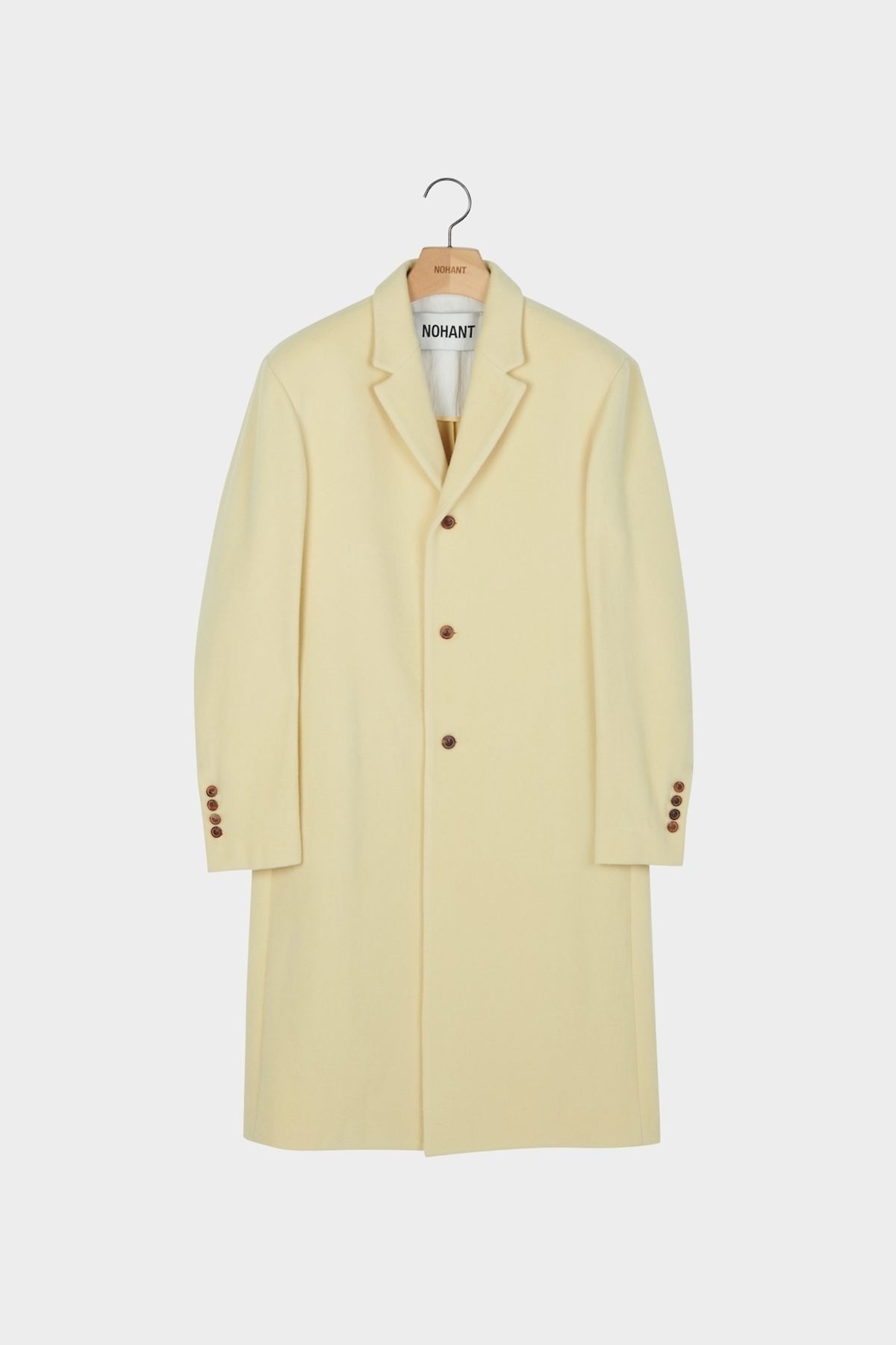 노앙(NOHANT) WOOL SINGLE LONG COAT AURORA LIME