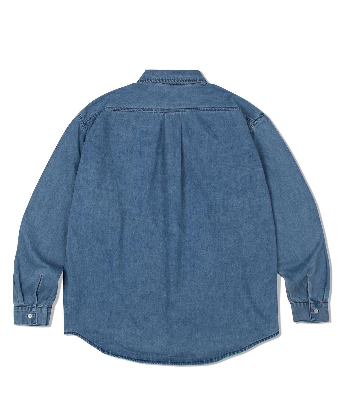 디 그랜드 마틴(DE GRAND MATIN) OVER FIT LOGO DENIM SHIRT_MEDIUM BLUE