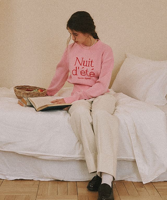 MUSINSA | RONRON NUIT D ETE BALLOON KNIT PULLOVER PINK