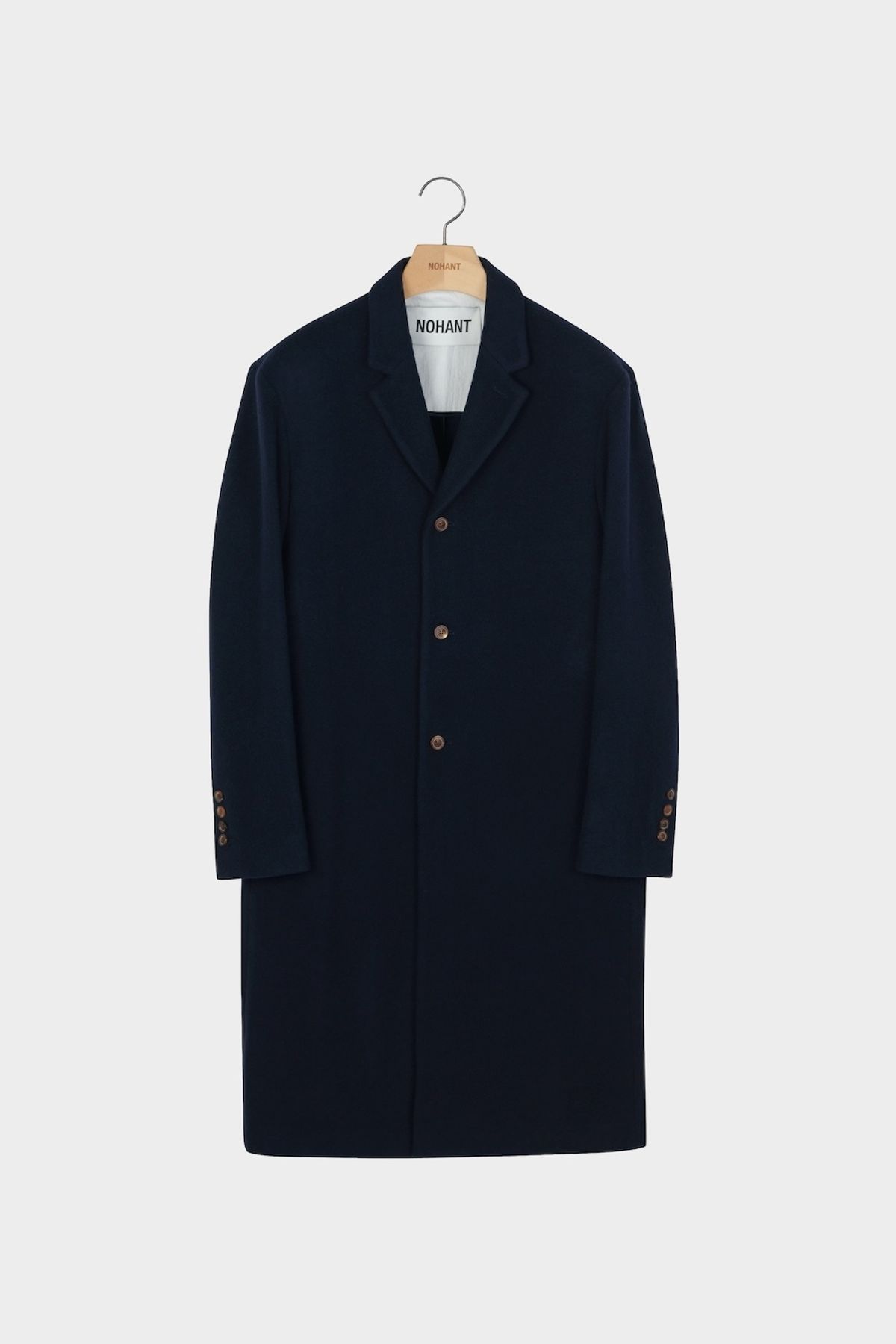 노앙(NOHANT) WOOL SINGLE LONG COAT NAVY