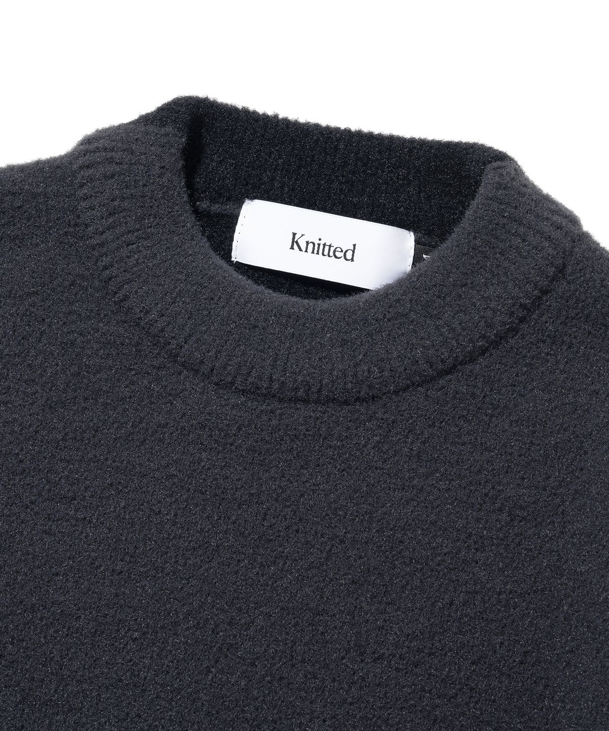 니티드(KNITTED) 슬리브 케이블 투톤 니트 GREY/BLACK