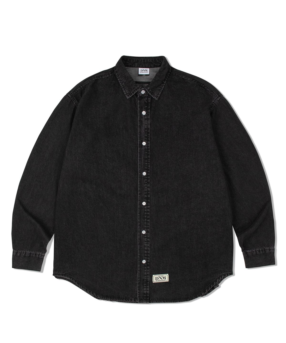 디 그랜드 마틴(DE GRAND MATIN) OVER FIT LOGO DENIM SHIRT_BLACK