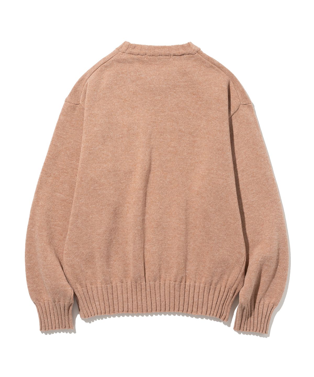 니티드(KNITTED) 캐시 울 포켓 라운드 니트 DUSTY PINK