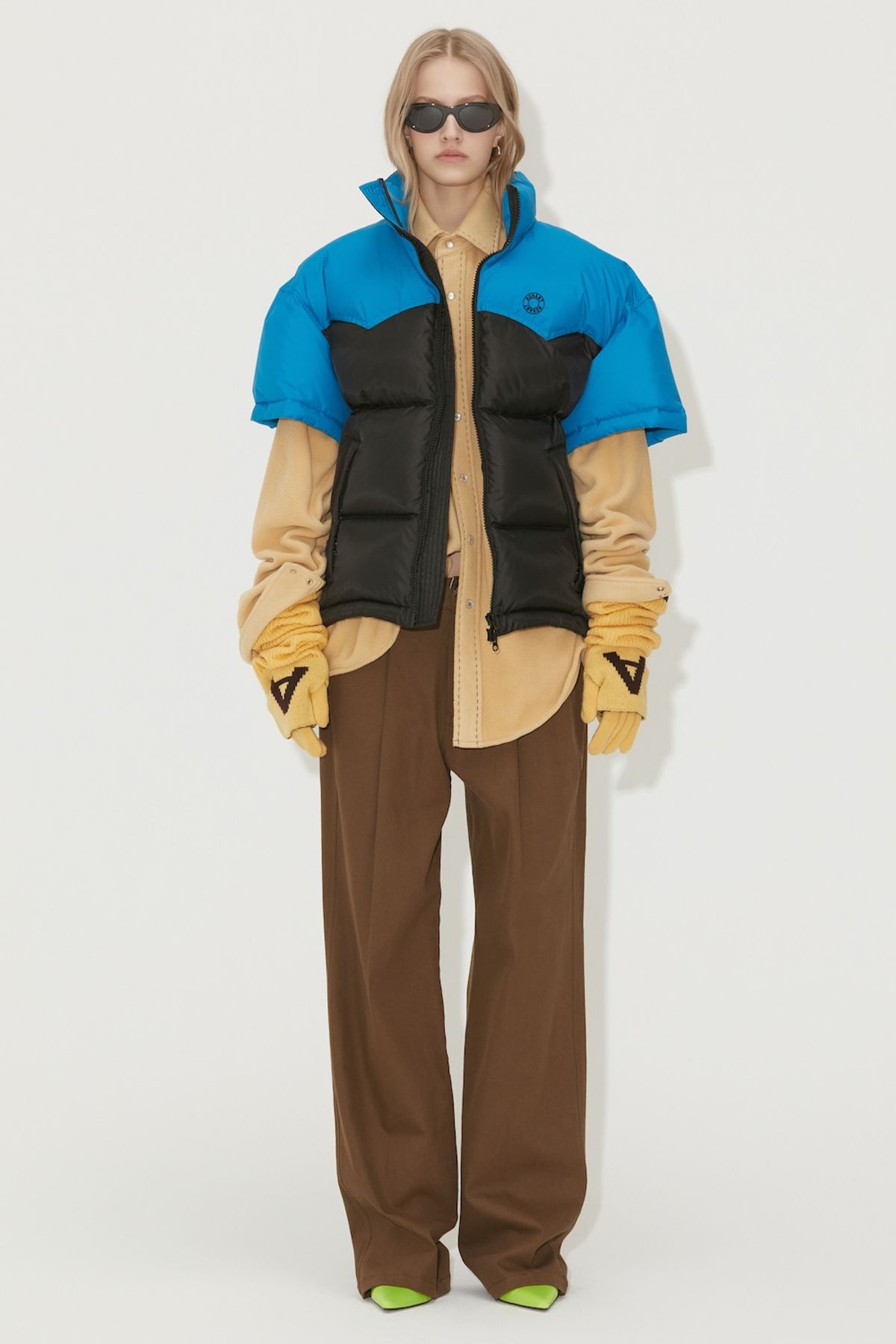 노앙(NOHANT) COLOR BLOCK SHORT SLEEVE PADDING BLUE - 사이즈 & 후기 | 무신사