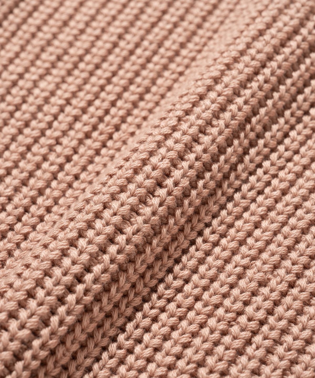 니티드(KNITTED) 코튼 와플 크루넥 니트 DUSTY PINK