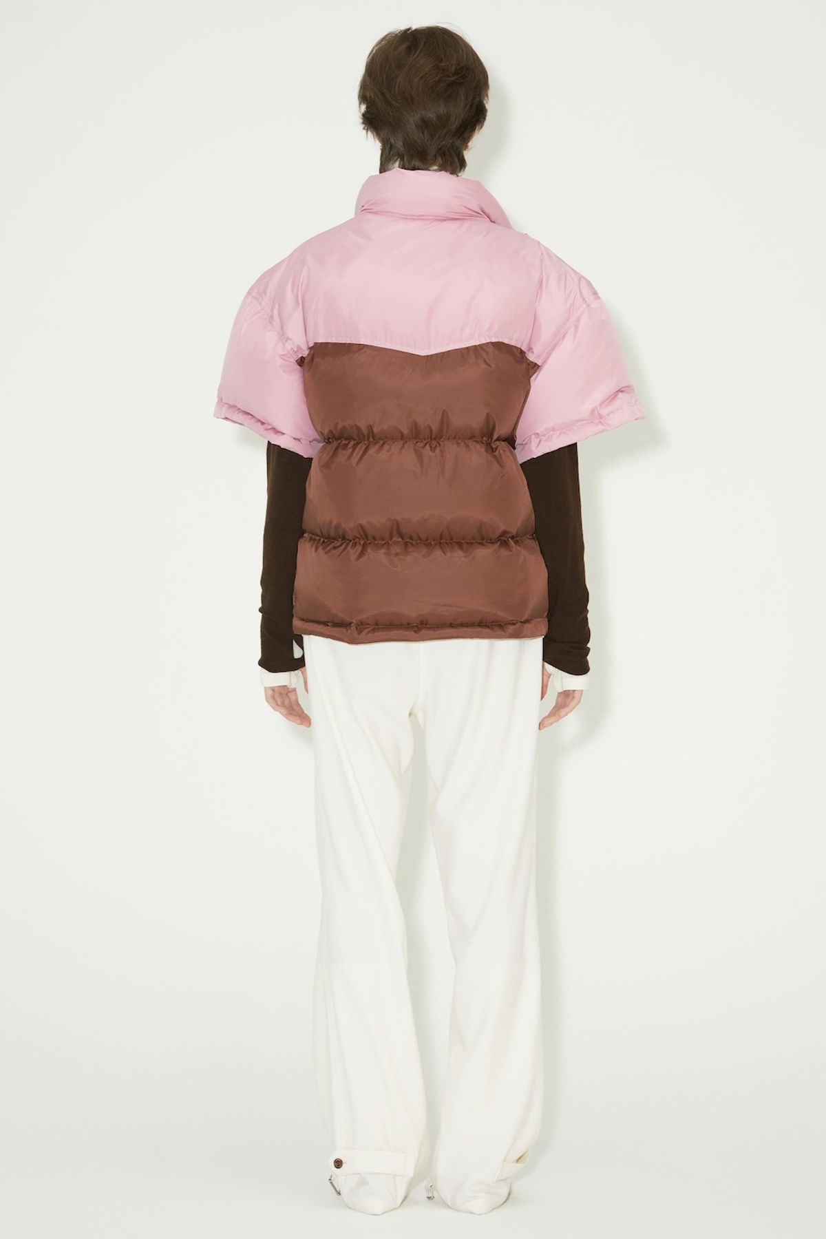 노앙(NOHANT) COLOR BLOCK SHORT SLEEVE PADDING PINK