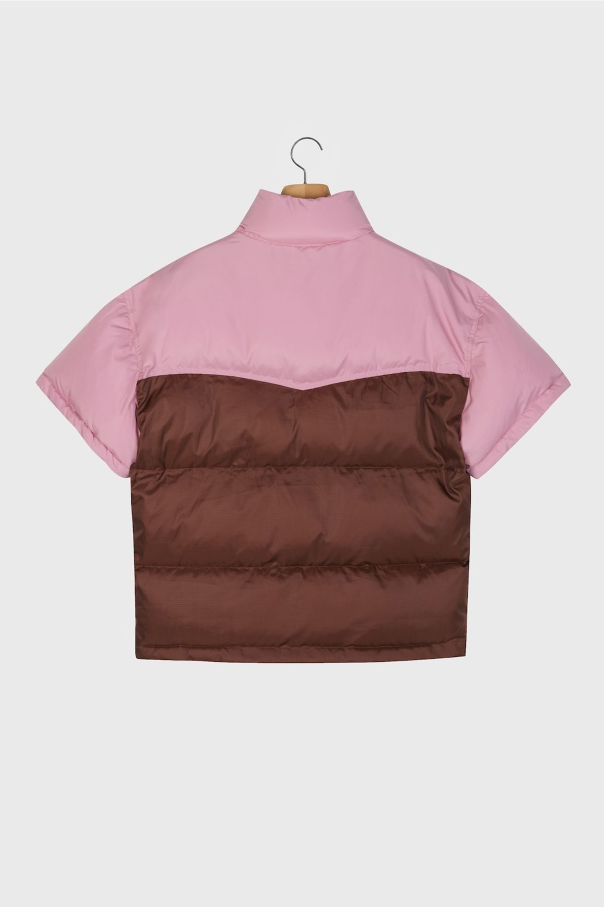 노앙(NOHANT) COLOR BLOCK SHORT SLEEVE PADDING PINK