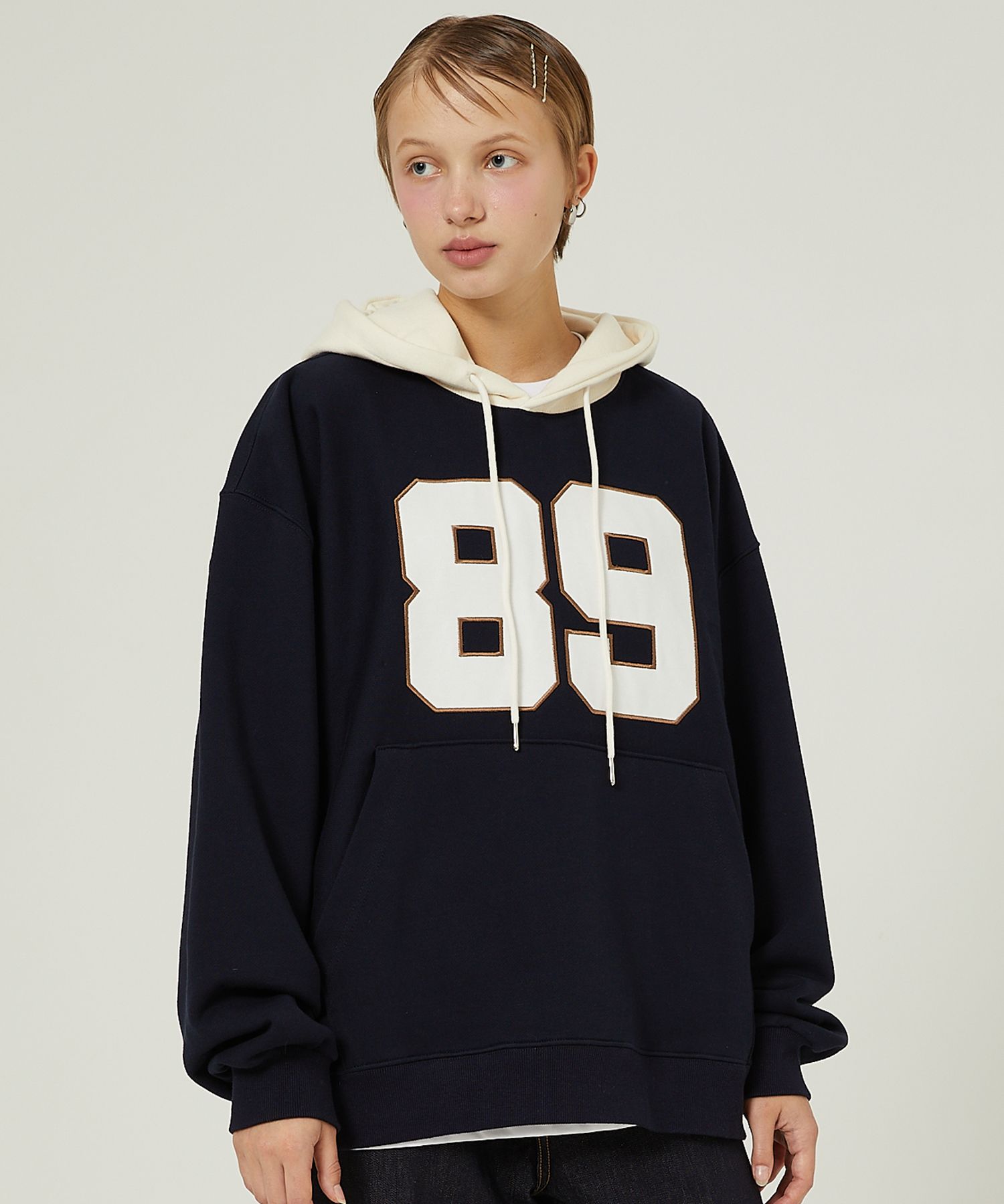 Wai Kei☆Color Block 89 Logo Hoodie MUSINSA | WAI KEI Color Block 89 Logo Hooded T-shirt Navy