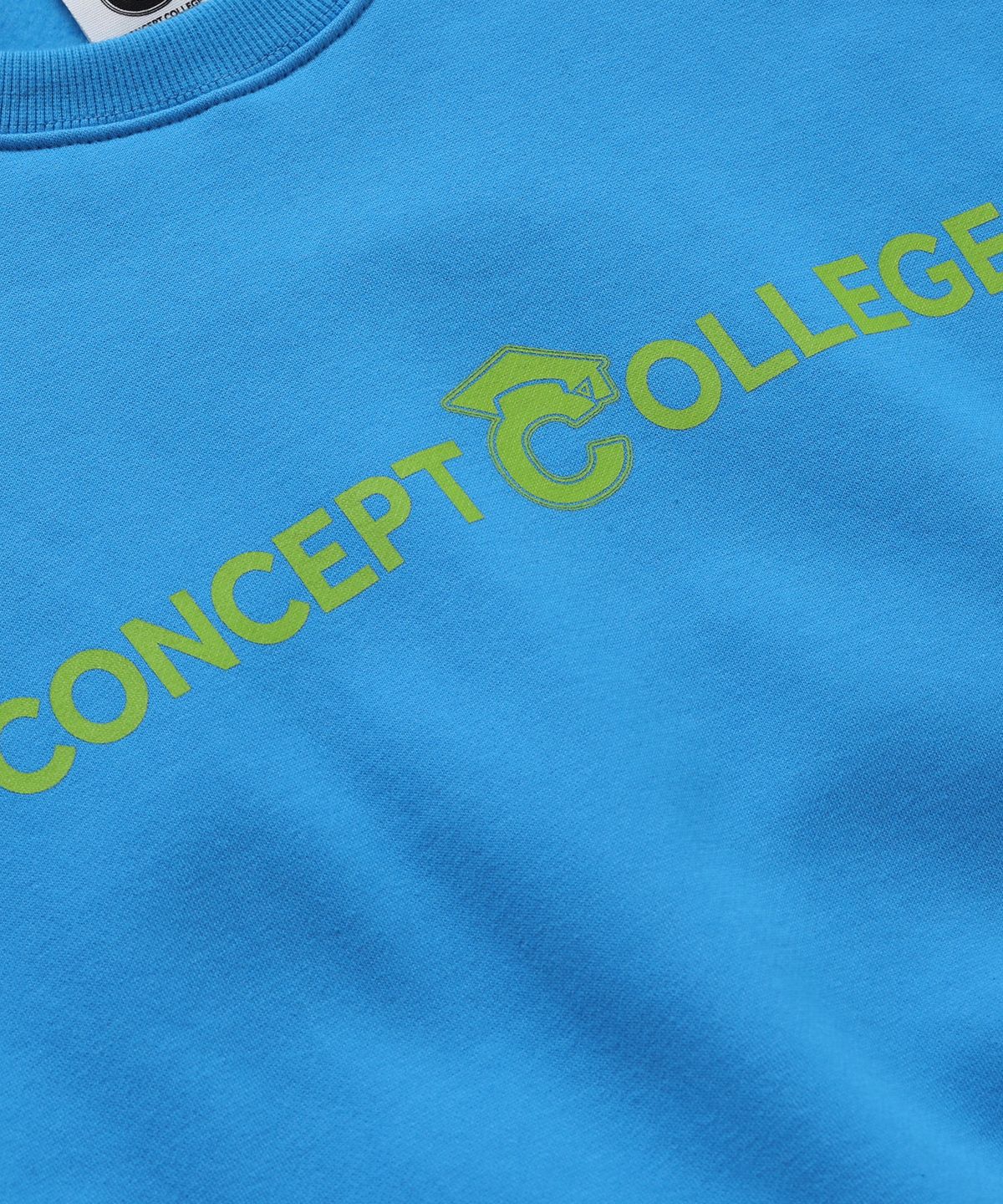 컨셉트컬리지(CONCEPTCOLLEGE) 베이직 라인 로고 블루 스웨트 셔츠 [남녀공용]