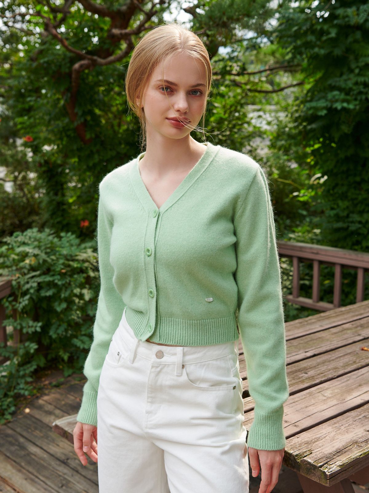 리엘(RE L) Raccoon v cardigan (mint)