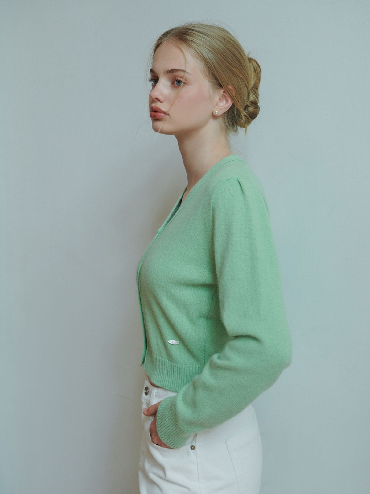 리엘(RE L) Raccoon v cardigan (mint)