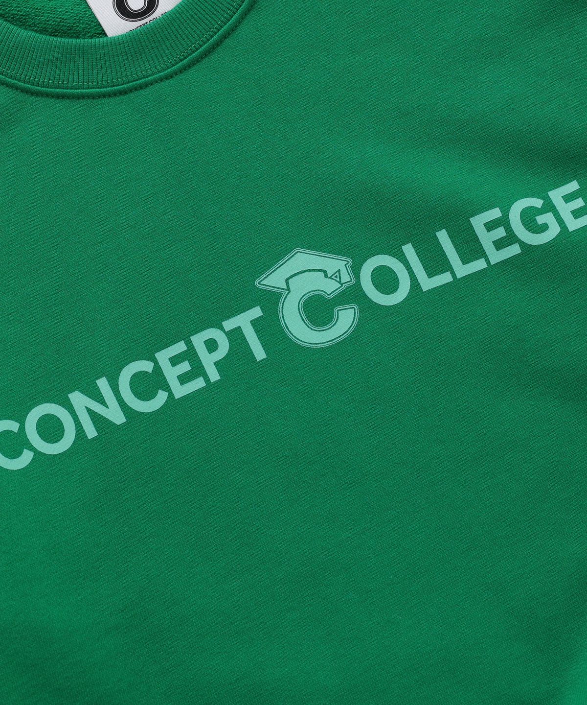 컨셉트컬리지(CONCEPTCOLLEGE) 베이직 라인 로고 그린 스웨트 셔츠 [남녀공용]