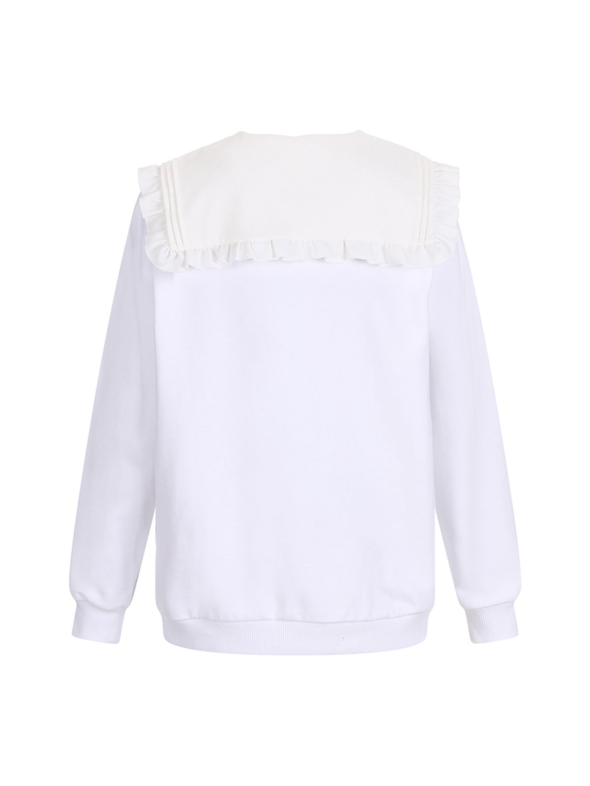 마일즈 앤 마일즈 앤 마일즈(MILES AND MILES AND MILES) 빅 프릴 카라 스웻셔츠_화이트+화이트  카라