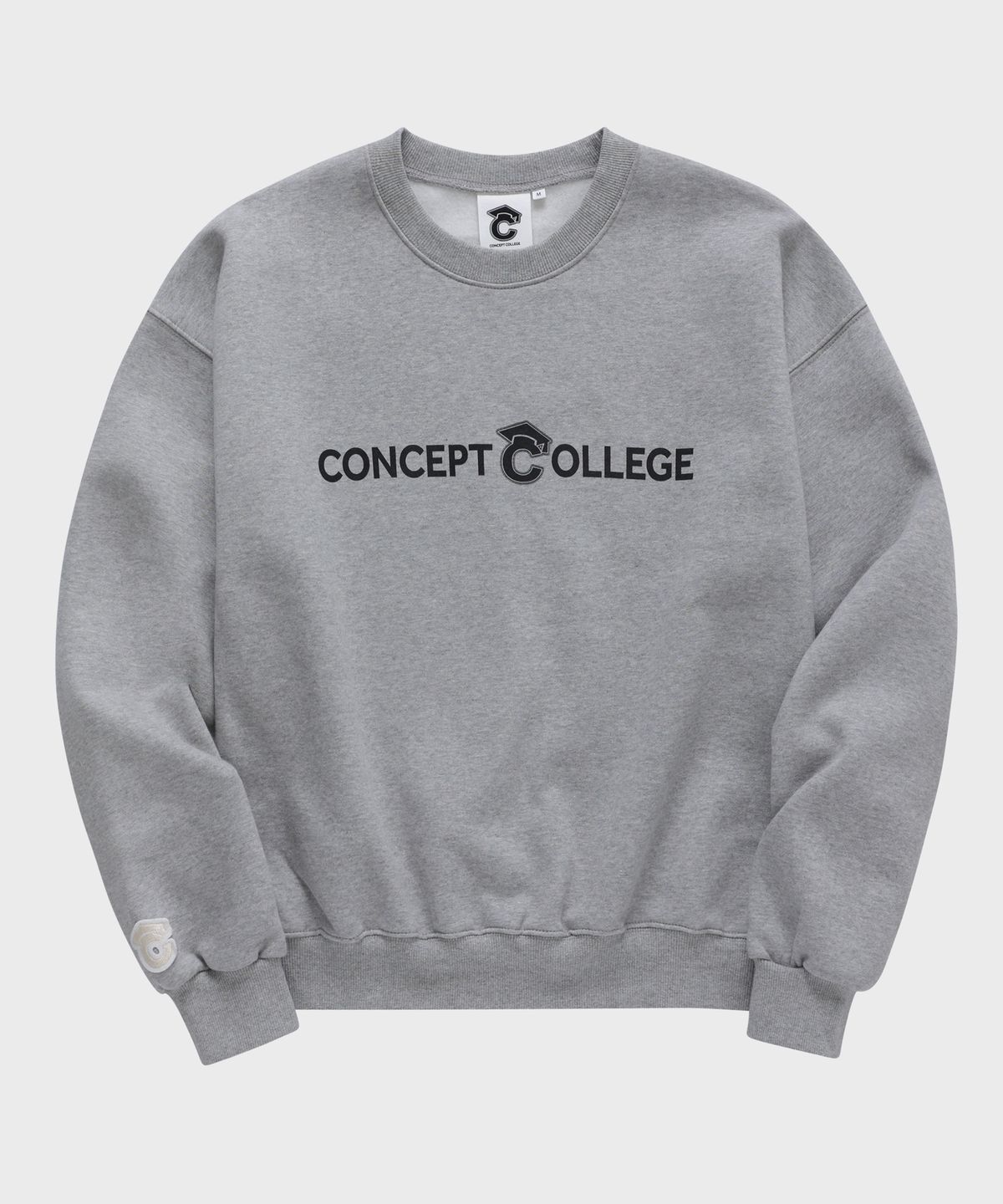 컨셉트컬리지(CONCEPTCOLLEGE) 베이직 라인 로고 그레이 스웨트 셔츠 [남녀공용]
