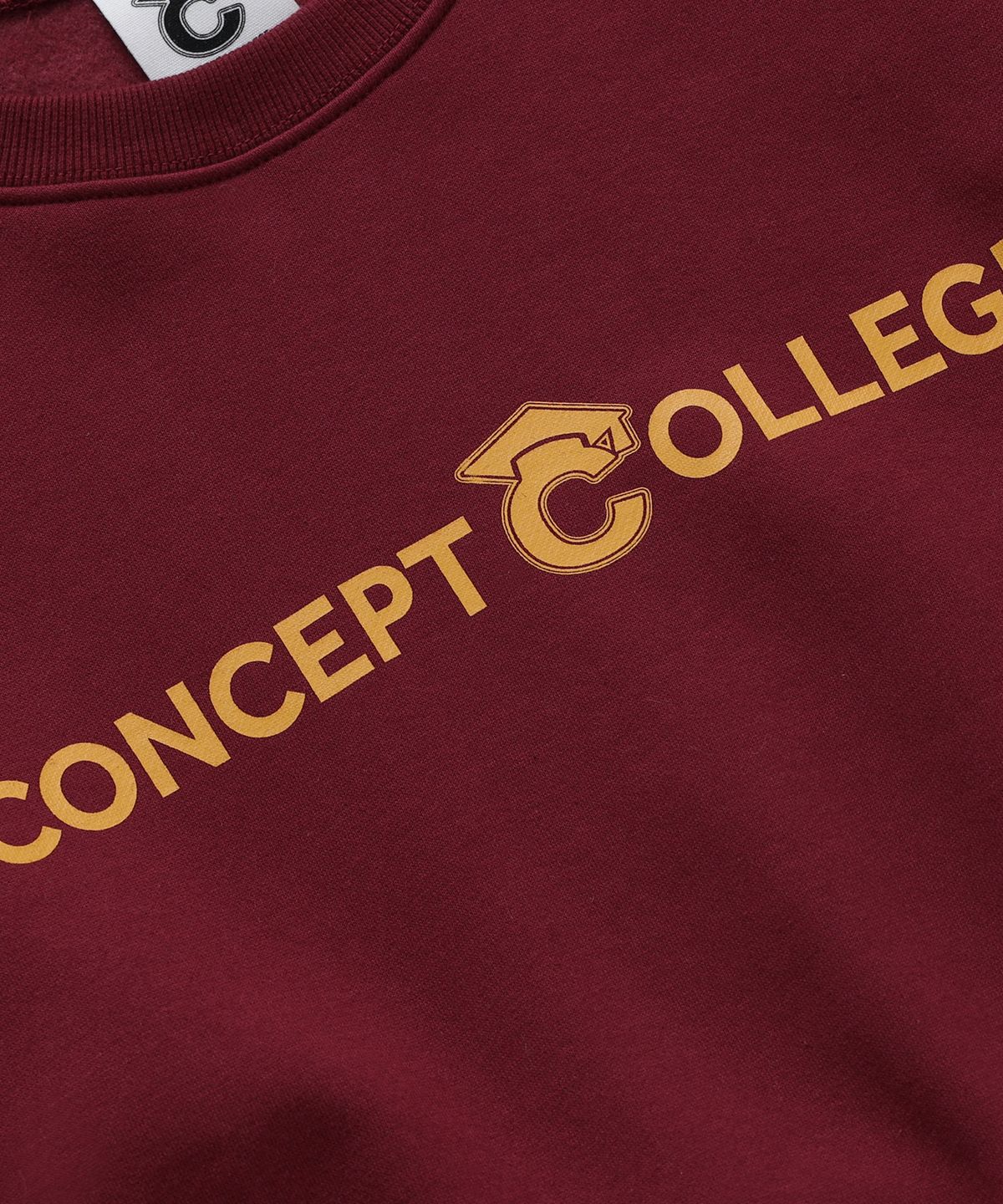컨셉트컬리지(CONCEPTCOLLEGE) 베이직 라인 로고 와인 스웨트 셔츠 [남녀공용]